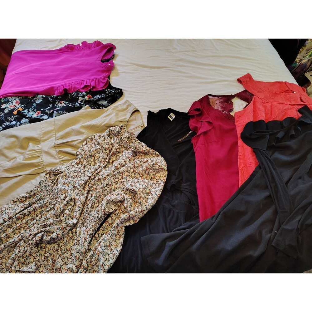 8 SHEIN & Liz Claiborne  Dresses  Lot Floral/Solid Cotton Lot Bundle S/M
